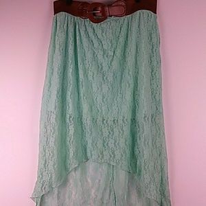 No Boundaries Belted Hi/Low Lace Skirt-Size XL